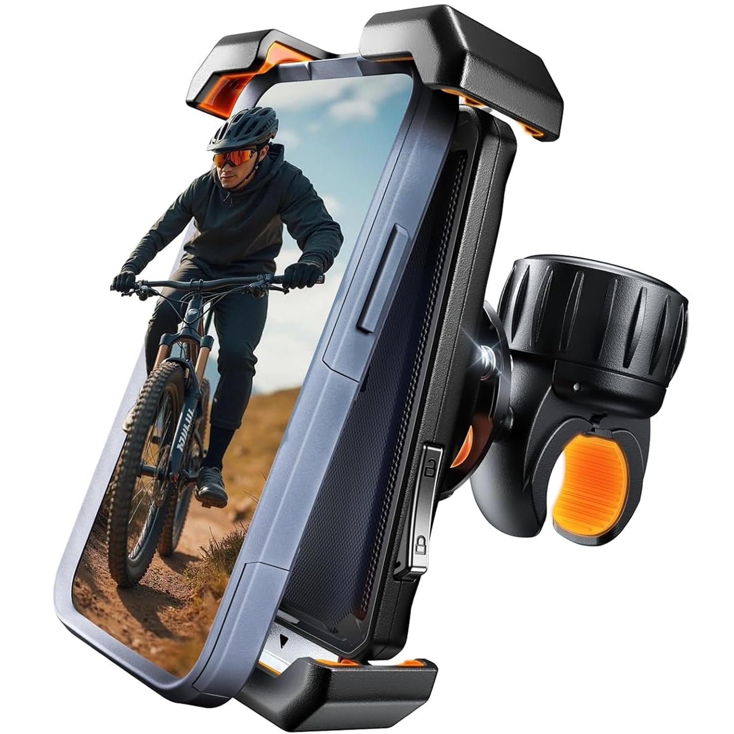Photo 1 of LISEN for iPhone 17 Bike Phone Holder Mount, [Compatible with Large Phone ? Anti-Navigation Shaking], Bicycle Phone Holder Handlebar Cell Phone Clamp for iPhone 17 Air Pro Max 15 14 13 Samsung