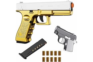 HCUSUS Fidget Toy, 2 Pack 3D Printed Pistol Toys Shell Ejecting Toy with 10 Shell Casings, No Bullets, Non-Firing Toy Pistol Can be Loaded But Can't be Fired, Toys for Kids