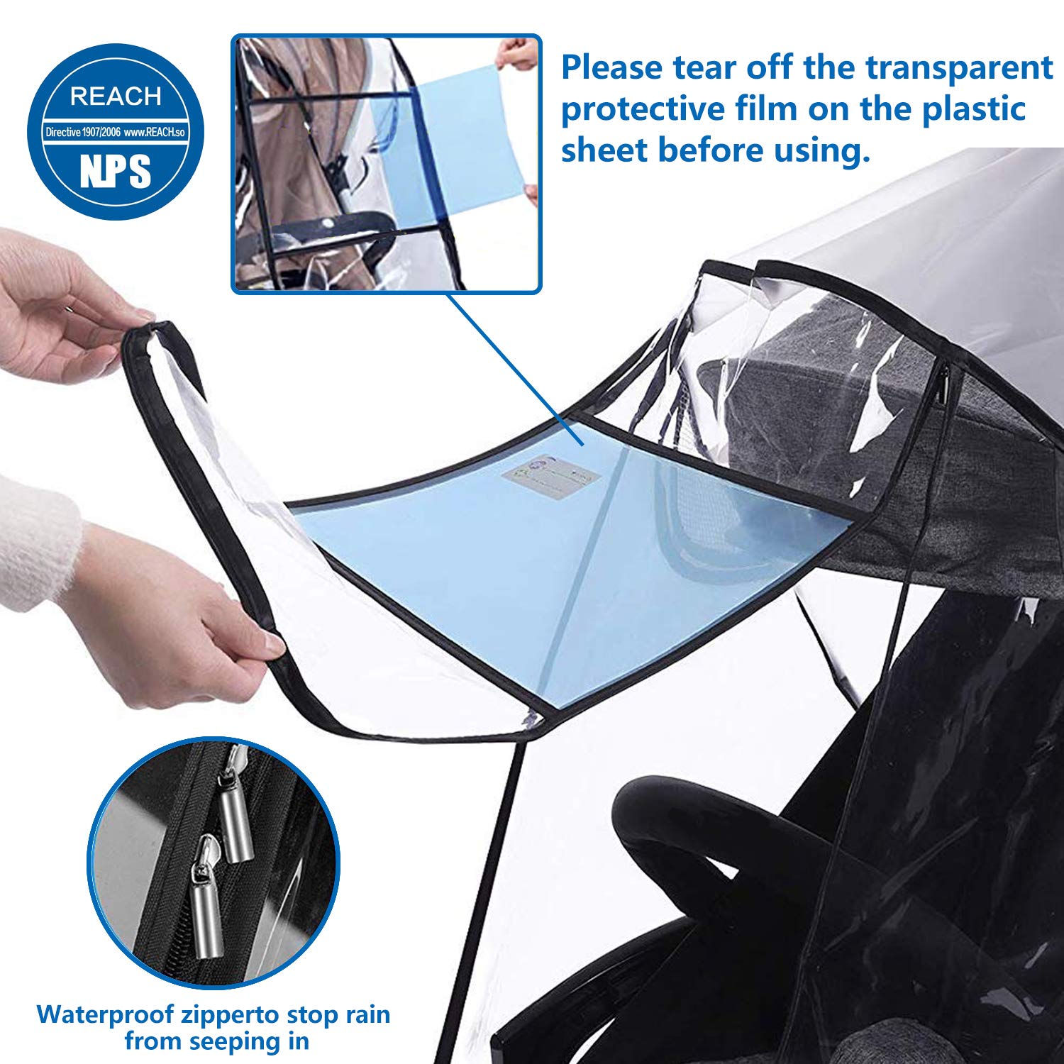 Stroller Rain Cover, Universal Stroller Accessory, Waterproof, Windproof Protection, Protect from Dust Snow, Baby Travel Weather Shield : Baby