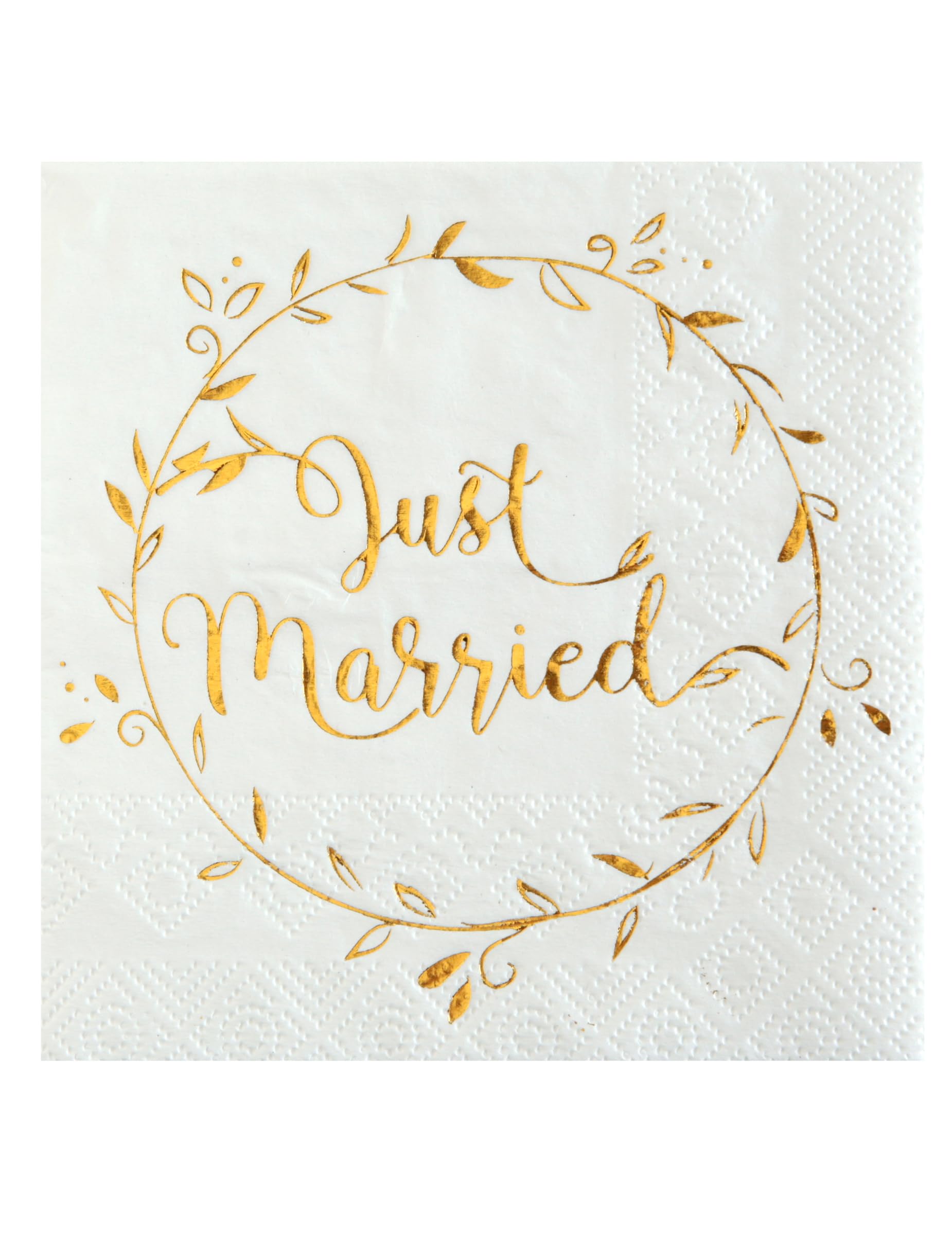 Santex Just Married 6334-3 Pack of 20 Small Metallic Napkins