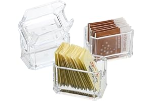 4 Transparent Acrylic Sugar Packet Holders for Bags, Office, Restaurant, Hotel, Cafe - 3.2 x 2.2 x 2 Inches
