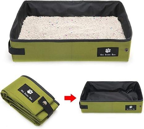 Prokth Bac A Litiere Maison De Toilettes Pour Chat Autonettoyant Pliable Et Impermeable Bac A Sable Piscine Pour Les Chats Les Chiens Les Lapins Et Les Petits Animaux Domestiques Vert