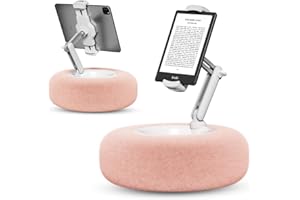 SupeDesk Tablet Pillow Stand for Reading, Adjustable Tablet Pillow Stand for Lap with Detachable Bowl, Fits 4.7"-13" Kindle/Phones/Tablets, Watch Videos, Stream Media, Pink