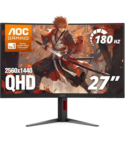 Amazon.com: AOC 27 Inch Curved Gaming Monitor FHD 280Hz VA 0.3ms