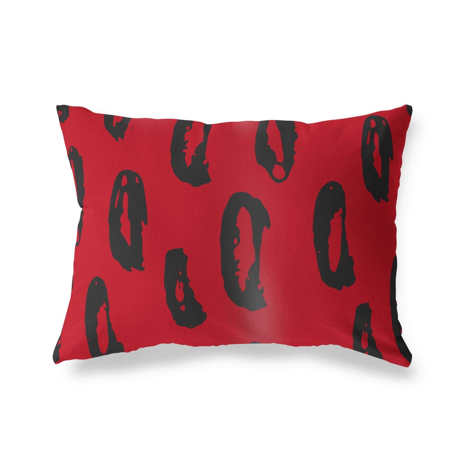 BonaMaison Decorative Cushion Cover, Red Black Throw Pillow Covers, Home Decorative Pillowcases for Livingroom, Sofa, Bedroom, Size: 45X60 Cm - Designed and Manufactured in Turkey