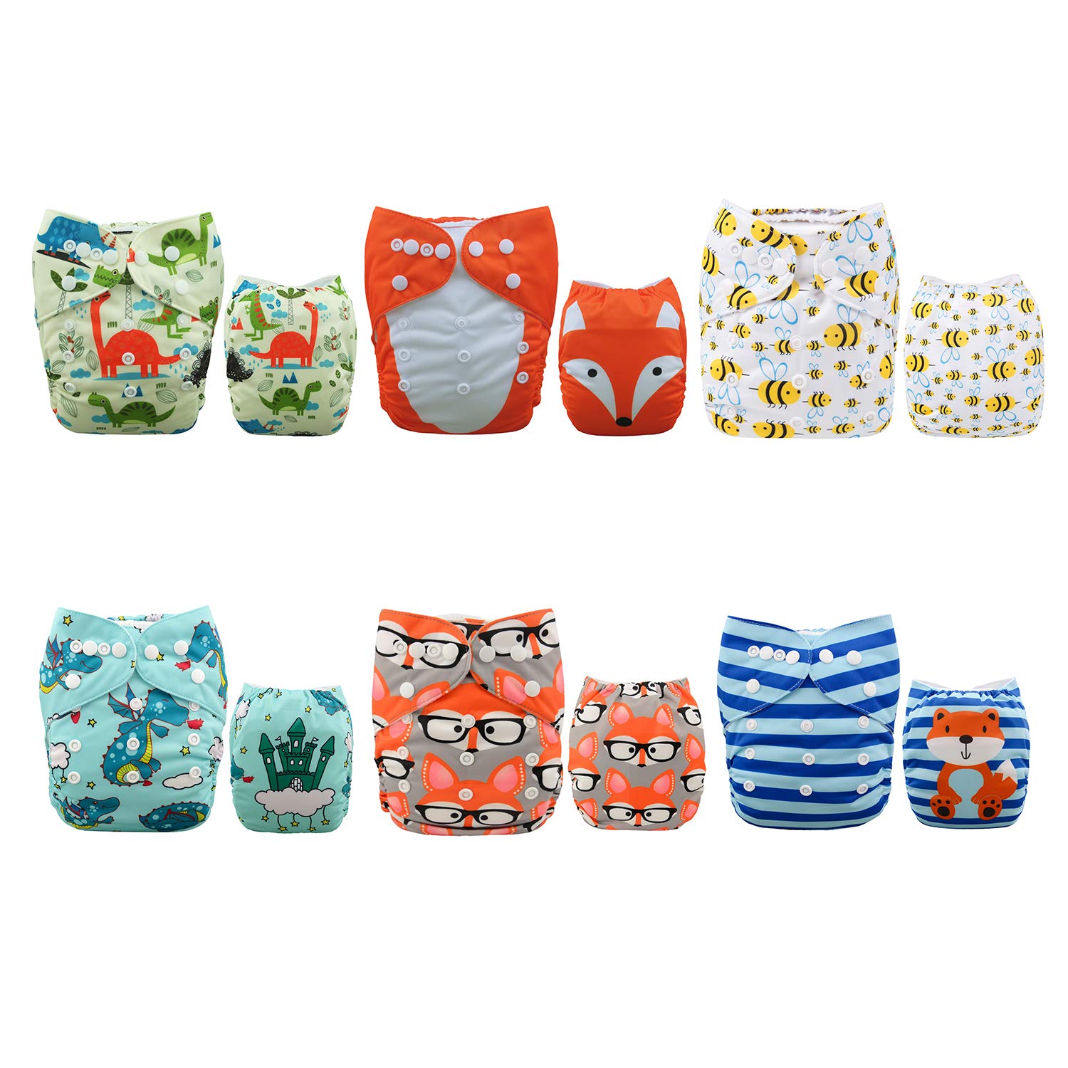 Mua ALVABABY Baby Cloth Diapers 6 Pack + 12 Inserts One Size Adjustable