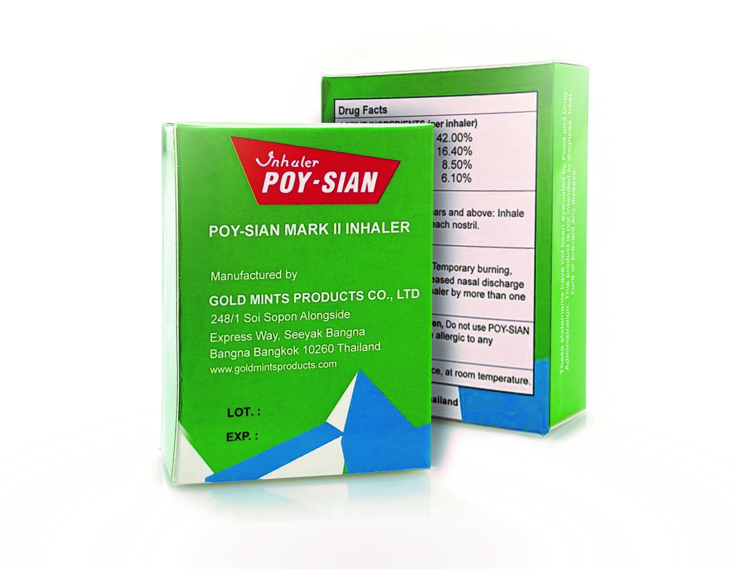 POY-SIAN Mark II Menthol Aromatherapy Nasal Inhaler, Natural Herbal Remedy with Cooling Essential Oils Poysian (1 Stick)