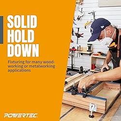 POWERTEC 71168V T-Track Hold Down Clamp, 5-1/2" L x