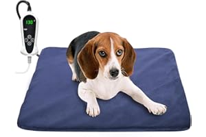 RIOGOO Pet Heating Pad, Electric Heating Pad for Dogs and Cats Indoor Warming Mat with Auto Power Off (M:18" x 18")