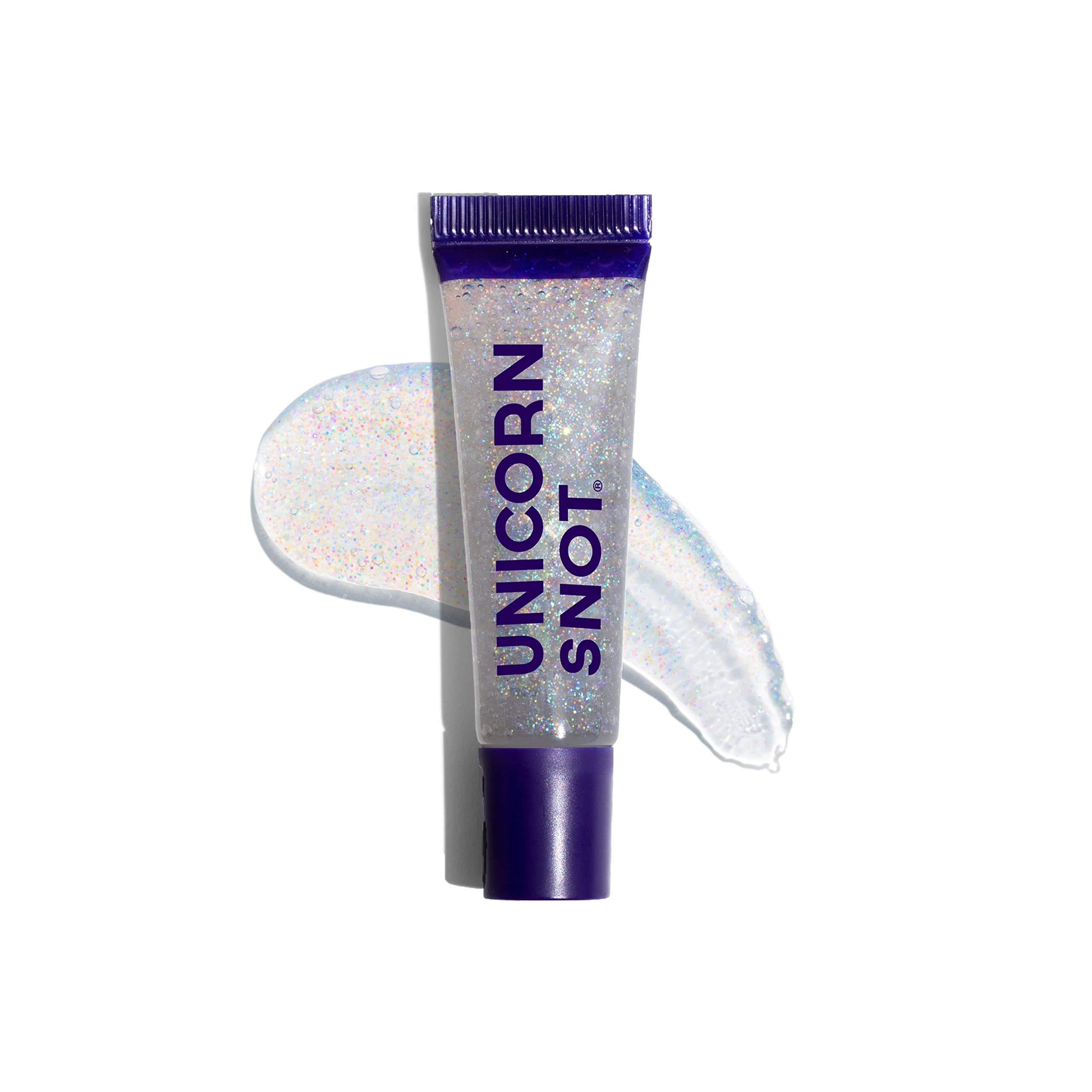 UNICORN SNOT Glitter Lip Gloss | Sparkly & Shimmer Glitter Lips for Festivals, Raves, Anime Cosplay, Halloween Costume Makeup | Vegan & Cruelty Free 0.37fl oz (Disco/Holographic Silver)