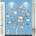 guangmu 3D Tree Wall Stickers - Family Tree Wall Decor Black Trunk Family Tree Picture Frame DIY Photo Frame Wall Decals Family Tree Frames Living Room Wall Decor Wall Decals (Silver, XX-Large)