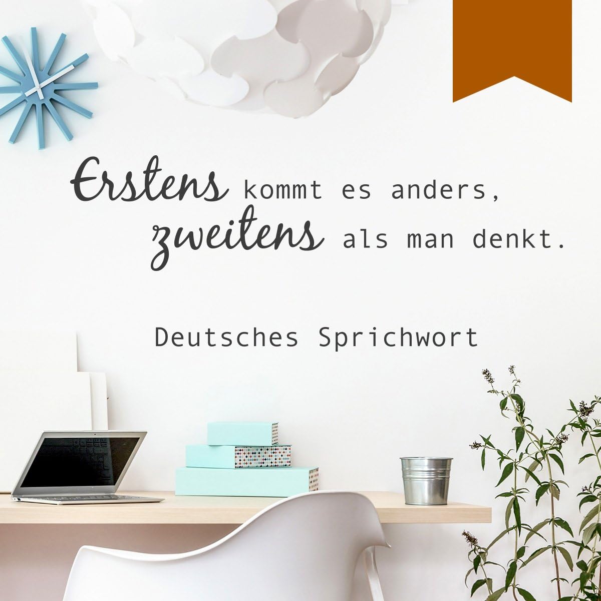WANDKINGS Wandtattoo Erstens kommt es anders, zweitens als man denkt. 170 x 68 cm