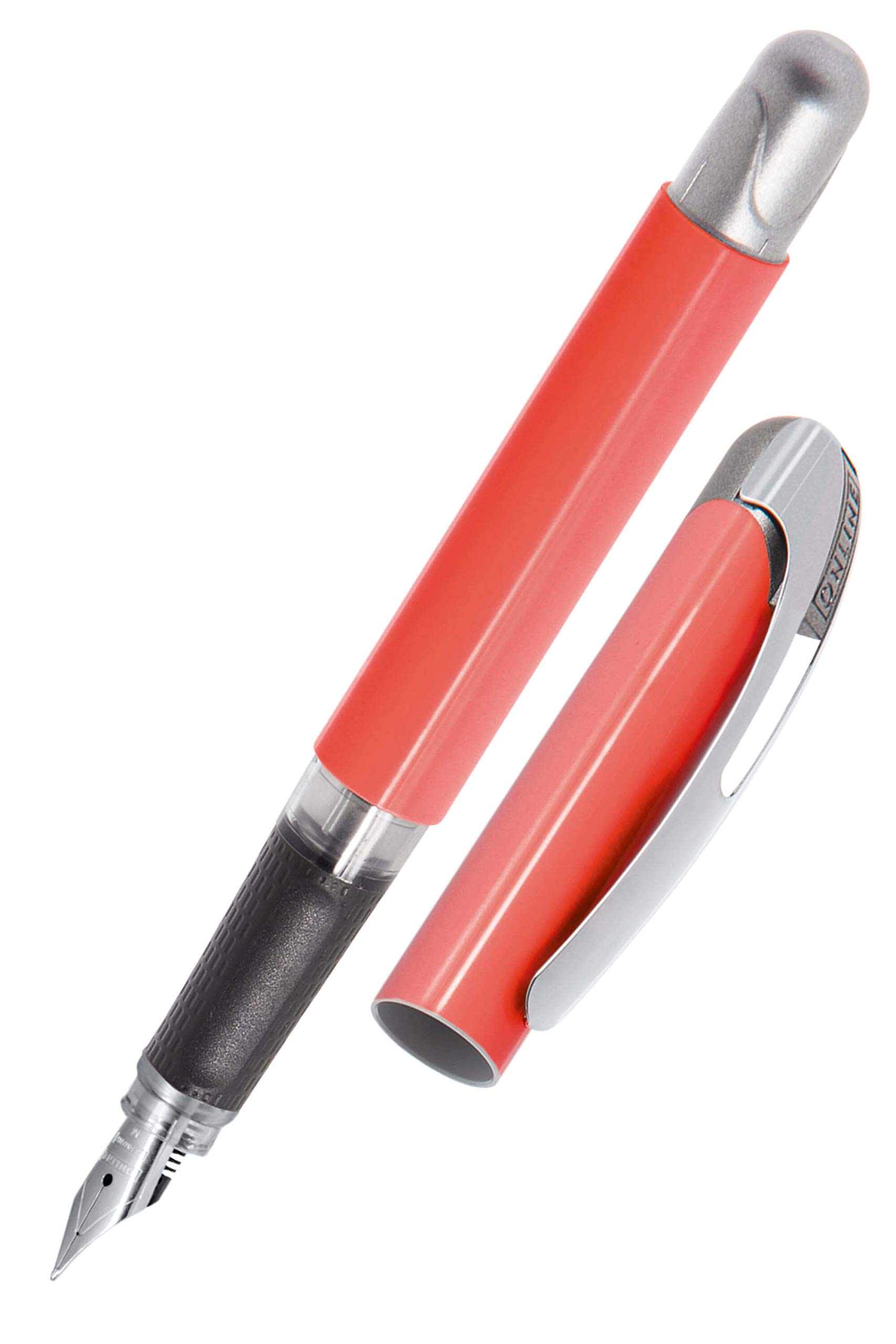 Ergonomic rollerball for school/college - ONLINE College Purple - for left- and right-handed, soft grip part, for standard ink cartridges, refillable, ideal for beginners/pupils/students 12024/3D