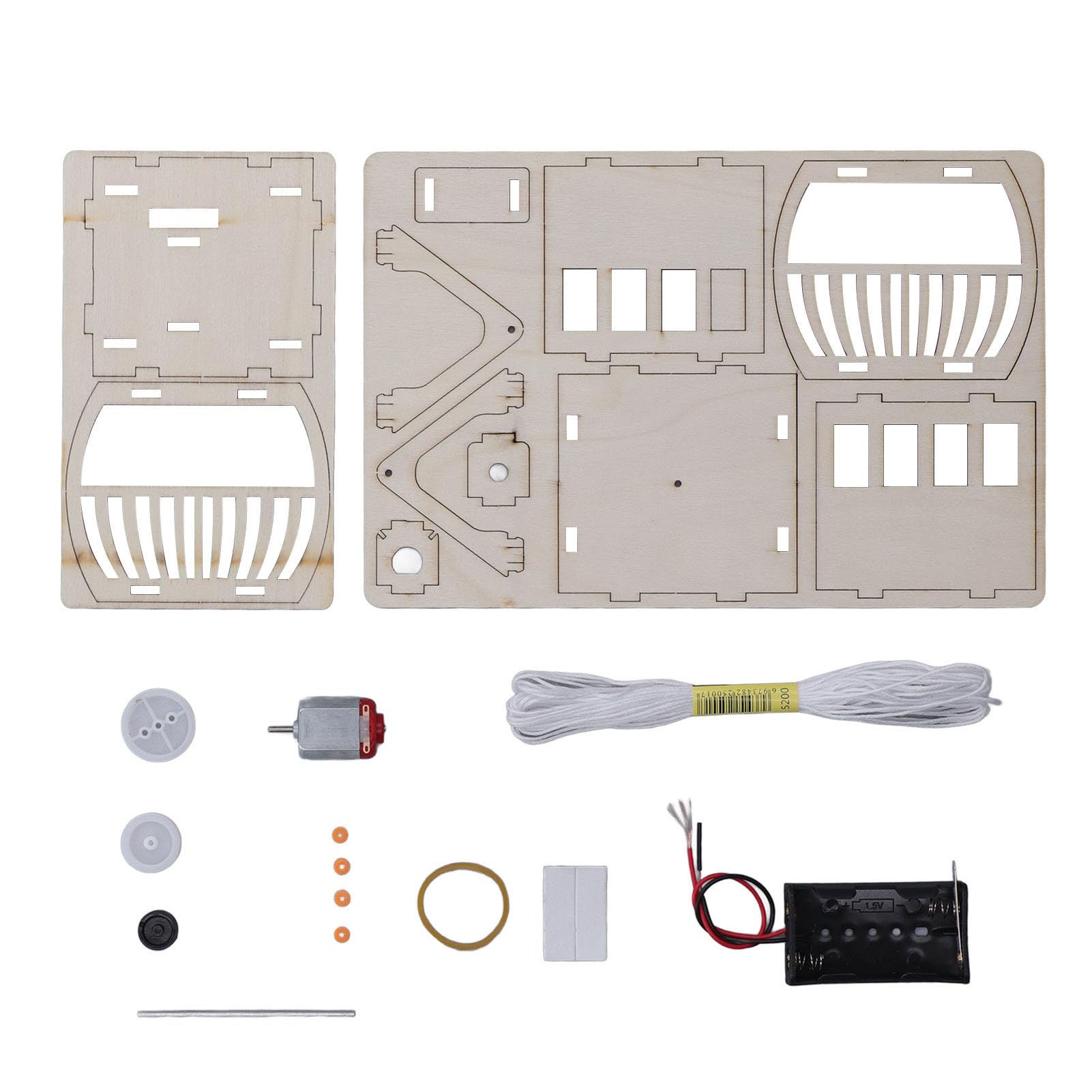 HELEVIA Wooden Sightseeing Cable Car, Science Experiment Toy Kit for Kids with Electric Motor, DIY Learning Building Project Gifts, for Boys and Girls (Diy Wooden Sightseeing Cable Car)