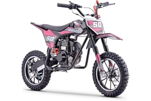 HOVER HEART Hoverheart Gas Dirt Bike, 50cc 4-Stroke Gas Powered Kids Off Road Motorcycle (Model-DB4S004) with Off-Road Tire, Suspensions, Disc Brakes, Max Load 165Lbs, Up to 25Mph, NO OIL MIX REQUIRED