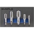 Gunpla NPT Pipe Thread Taps Set 5-Piece, 1/8", 1/4", 3/8", 1/2", 3/4", Alloy Steel Internal Thread Forming Tap, Pipes Threading Flutes for Cleaning or Re-Thread Damaged or Jam Pipe Threads