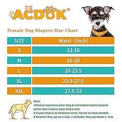 Washable Female Dog Diapers, Puppy Diapers for Dog