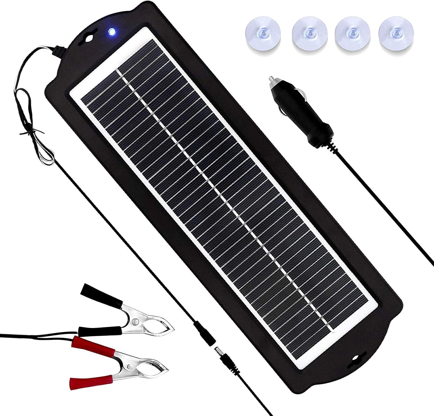 Solar Battery Charger 12V 3W Car Battery Trickle Charger Maintainer ...