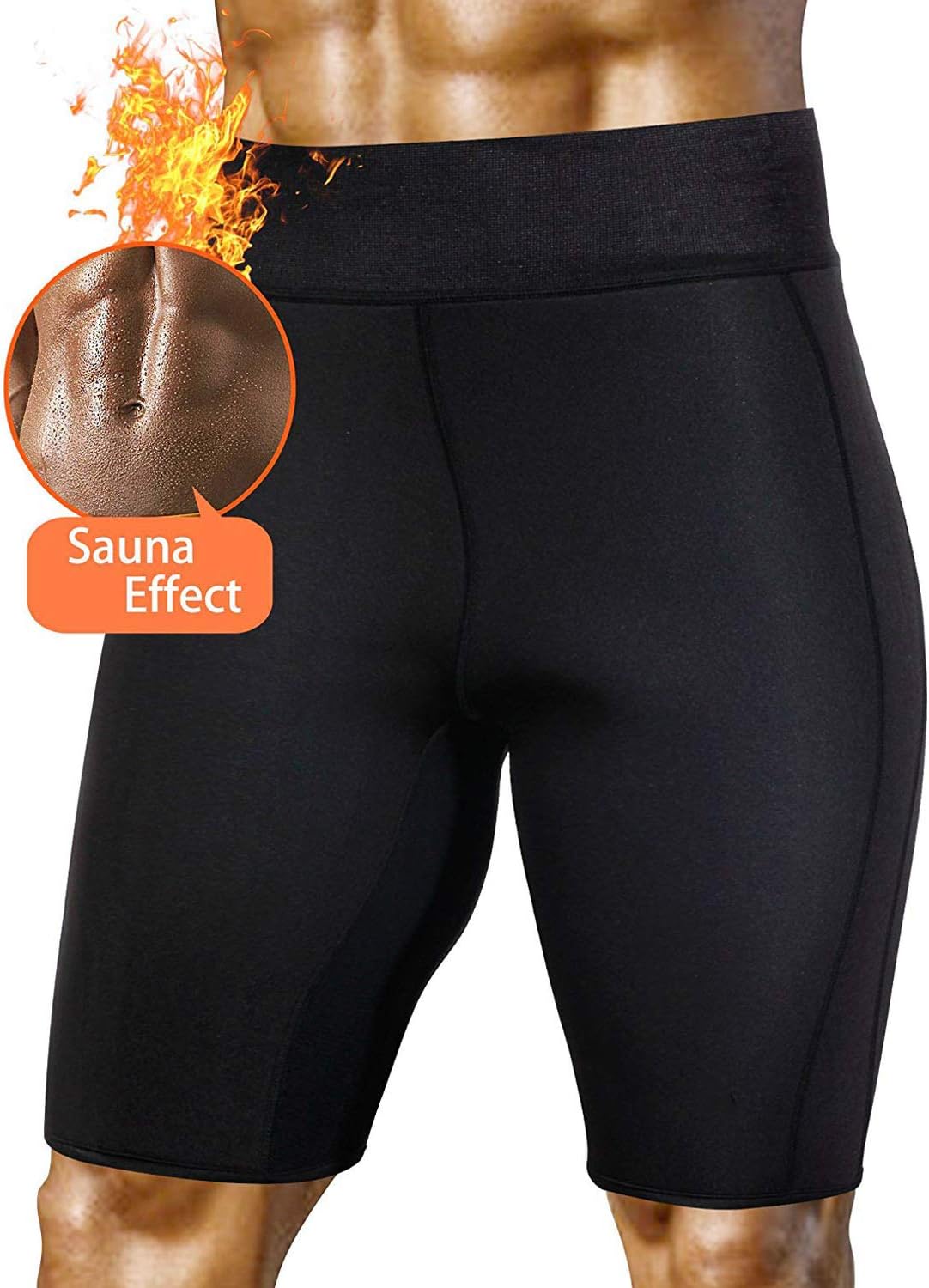 Optlove Men Sauna Shorts Weight Loss Sauna Sweat Workout Pants Hot Neoprene Athletic Gym Legging Fat Burner Slimming