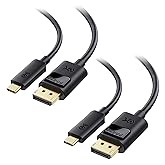 Cable Matters 2-Pack Unidirectional USB C to DisplayPort 1.4 Cable - 6ft, Support 8K@60Hz / 4K@240Hz, Thunderbolt 4 to Displa