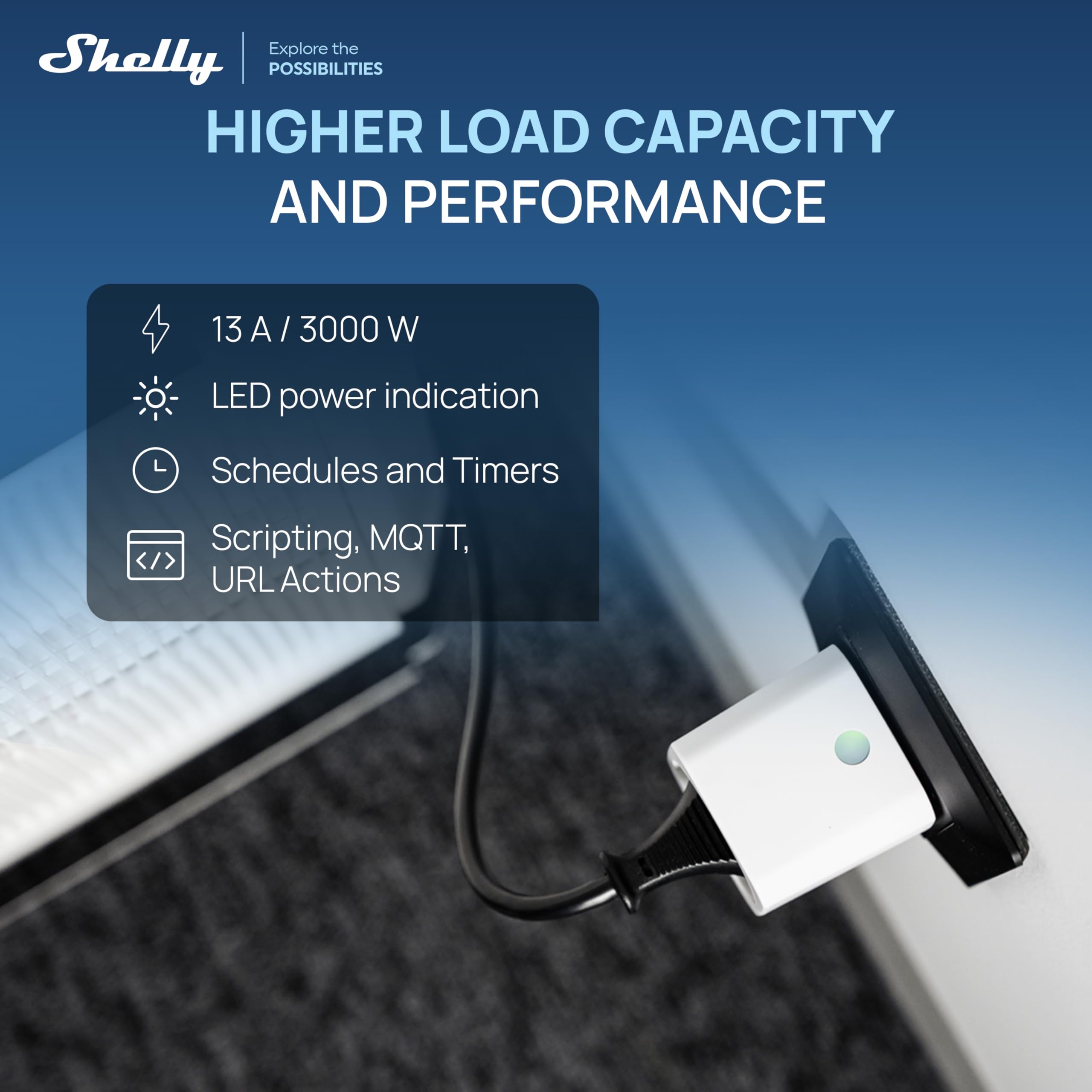 Shelly Plug M Gen3 Weiß - WLAN & Matter Smarte Steckdose, Leistungsmessung, 13A, 3000W, Zeitschaltuhr, Stecker, Smart Home Stecker, Alexa & Google, Apple HomeKit, Kein Hub Erforderlich (4 Stück) 5