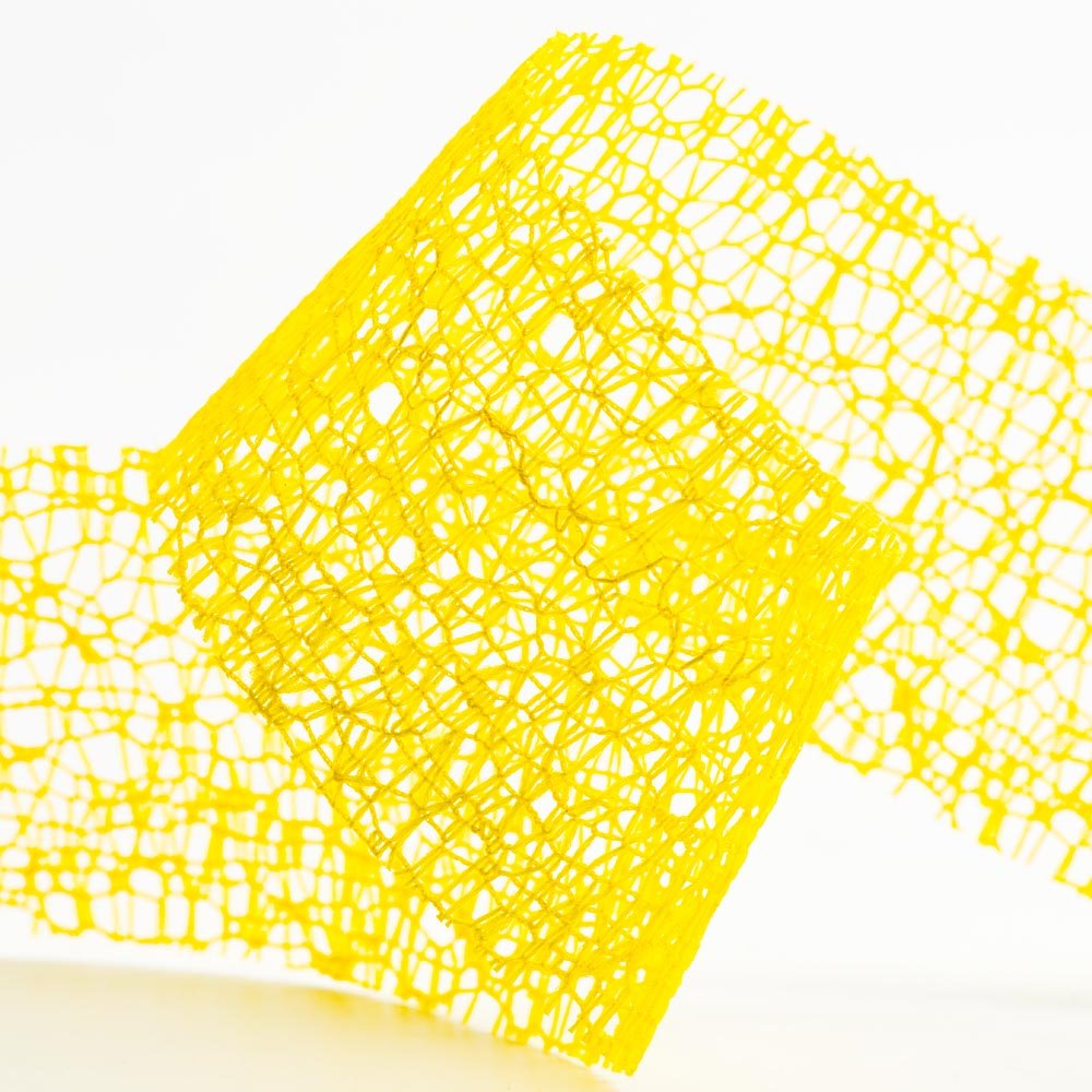 Deco Web Mesh Ribbon 38mm x 20 Metres - Yellow โ image 1
