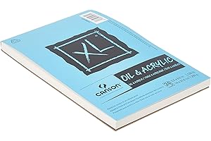 Canson XL Series Oil and Acrylic Paper, Foldover Pad, 5.5x8.5 inches, 24 Sheets (136lb/290g) - Artist Paper for Adults and St