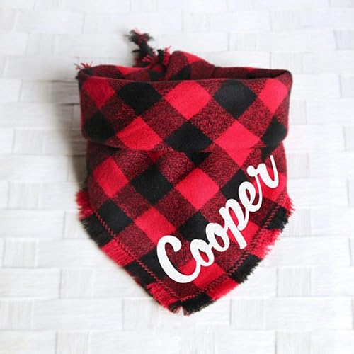 red buffalo plaid dog bandana