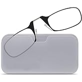 ThinOptics Pod Reading Glasses - Slim Armless Pocket Readers - White, Clear 2.0x