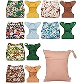 ALVABABY 6 pcs Baby Cloth Diaper Covers with One Wet Bag, Swim Diaper,Cloth Diaper Shell Baby Girls and Boys 6CDC06A