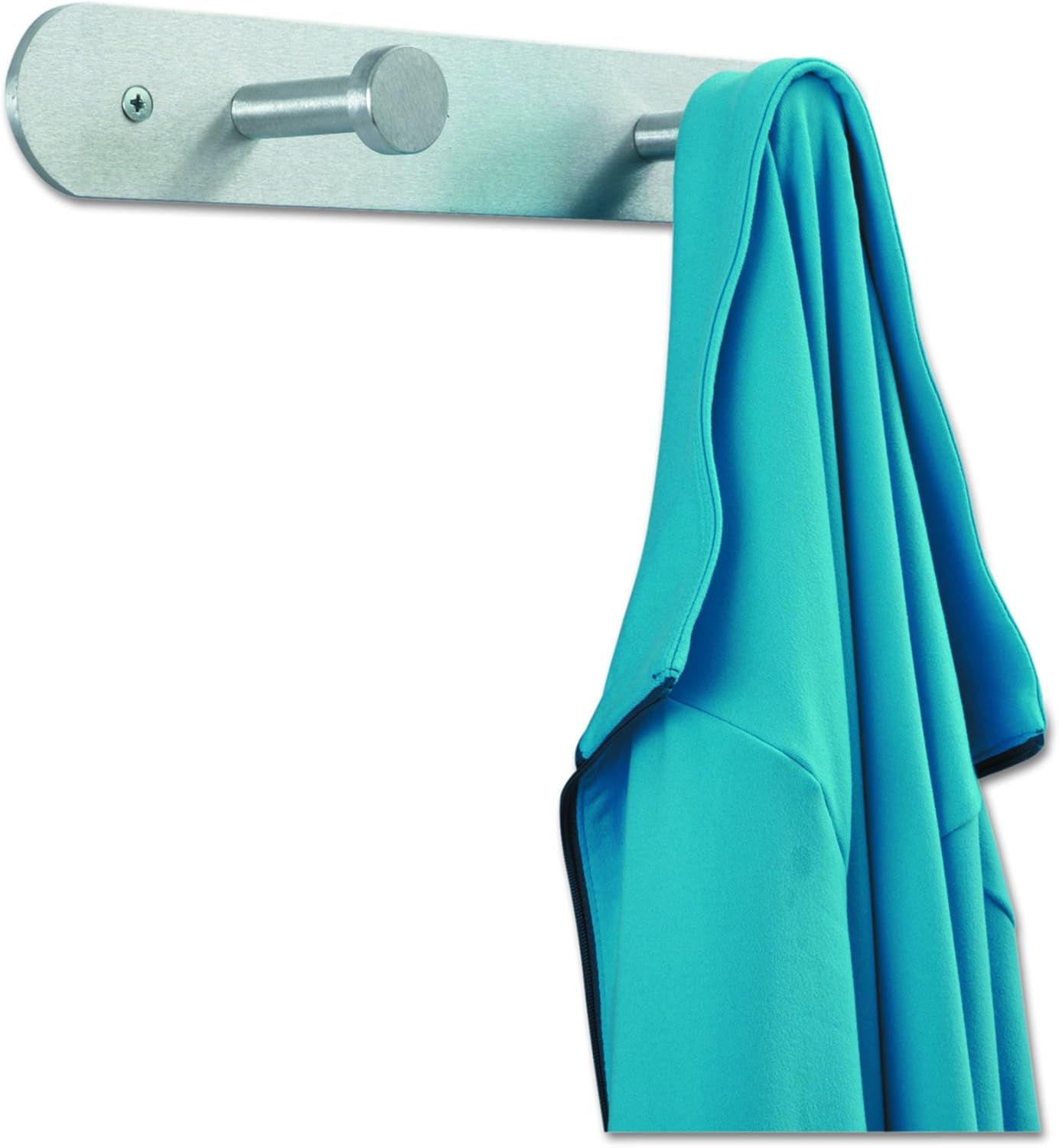Safco Nail Head Coat Rack with 2 Hooks, Silver, Two Hooks