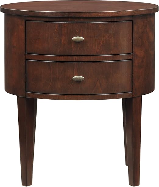 Amazon Com Nightstand Espresso With Drawers Modern Oval Shaped Dark Wood Finish Includes Modhaus Living Tm Pen Kitchen Dining
