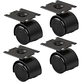 4 Pack 40 mm Wheel/Plate Assembly Compatible with Vacuum D4 D4C SE E E2 | Compatible with Vacuum D4 D4C SE E E2 Series Vacuum Cleaner Cart Castor Wheels (4 Pack)