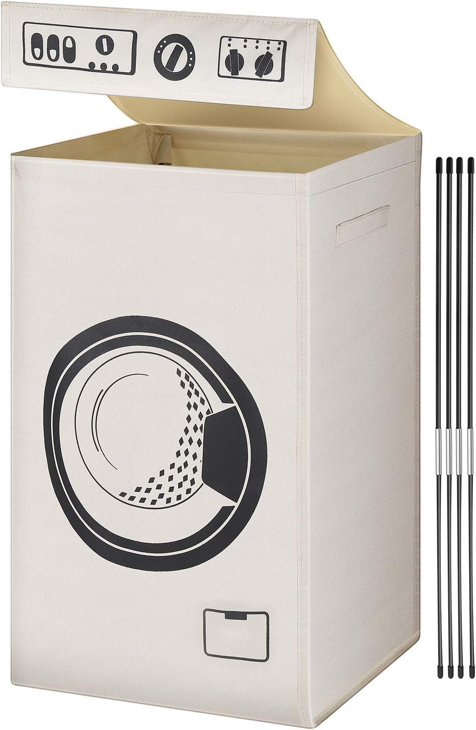 QMQ Laundry Basket, Large Laundry Basket with Lid Laundry Hamper Collapsible Plastic Laundry Basket for Clothes Washing Bedroom Organizer Toy Collection - 36x36x60cm, 80L