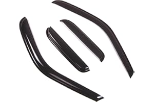 Tuningpros WD2-459 Dark Smoke 4 Pcs Set Window Visor (Outside Mount) Deflector Rain Guard Compatible with 2000-2006 Toyota Tundra Access Cab/Extended Cab