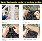 TESIN Privacy Screen Fence 6.5x50 ft Black Outdoor Privacy Screen with Cable view 6