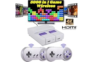 MIAFAEWEL Super Retro Game Console,HDMI Video Game System Built in 5000 Different Classic Nostalgic Retro Game Play,Save Game Play, Wireless Connection, Plug and Play. (White)