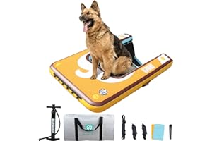 Niphean Dog Pool Ramp(Full-Coverage Non-Slip Deck), Stable Pup Plank with 200lbs/240lbs Capacity, Inflatable Dog Ramp for Pool, Boat & Dock, Safe & Durable Ladder for Large Pets to Easy Water Access