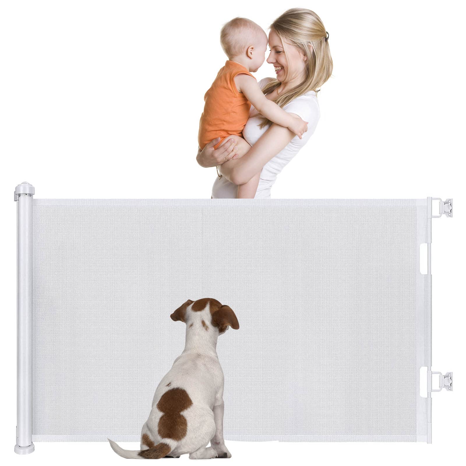 Retractable Extra Wide Safety Gate for Baby & Pet - 150x86CM, One Handed Operation, Indoor/Outdoor