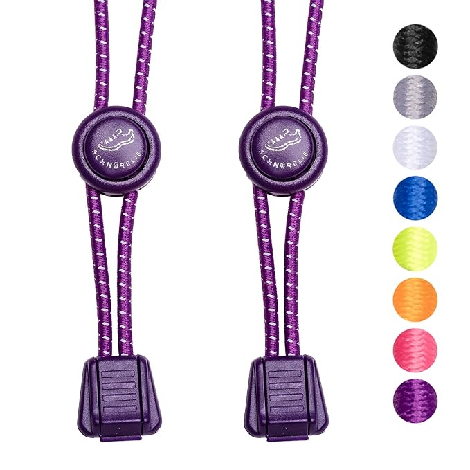 SCHNÜRRLIE Elastische Schnürsenkel - Gummi Schnellschnürsystem ohne Binden - Kinder, Erwachsene - 1 Paar