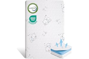 ESJAYING Pack and Play Mattress, 38"x26" Gel Memory Foam Pack N Play Mattresses Pad with Ultra-Soft Jacquard Cover, Portable Dual-Sided Baby Mattress for Pack n Play, Soft, Machine Washable