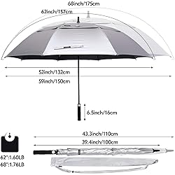 G4Free 68 Inch UV Protection Golf Umbrella Auto