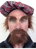 SCOTTISH SCOTSMAN GINGER BEARD TASH MOUSTACHE EYEBROWS FANCY DRESS ACCESSORY