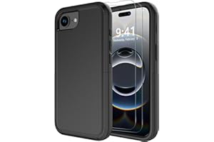Diverbox for iPhone 16e Case [Compatible with MagSafe] [Shockproof] [Dropproof] [with Screen Protector ] Heavy Duty Protection Phone Case Cover for Apple iPhone 16e 2025 6.1 inch (Black)