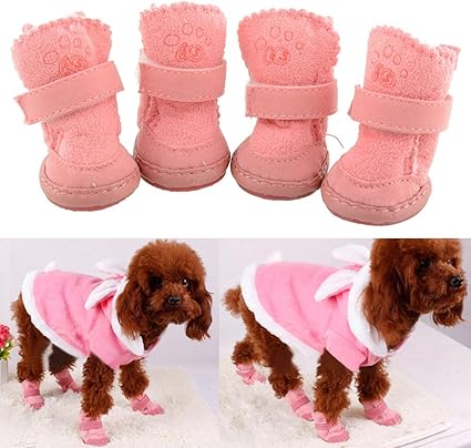 Amazon Com 4pcs Lovely Warm Adjustable Pet Dog Puppy Winter
