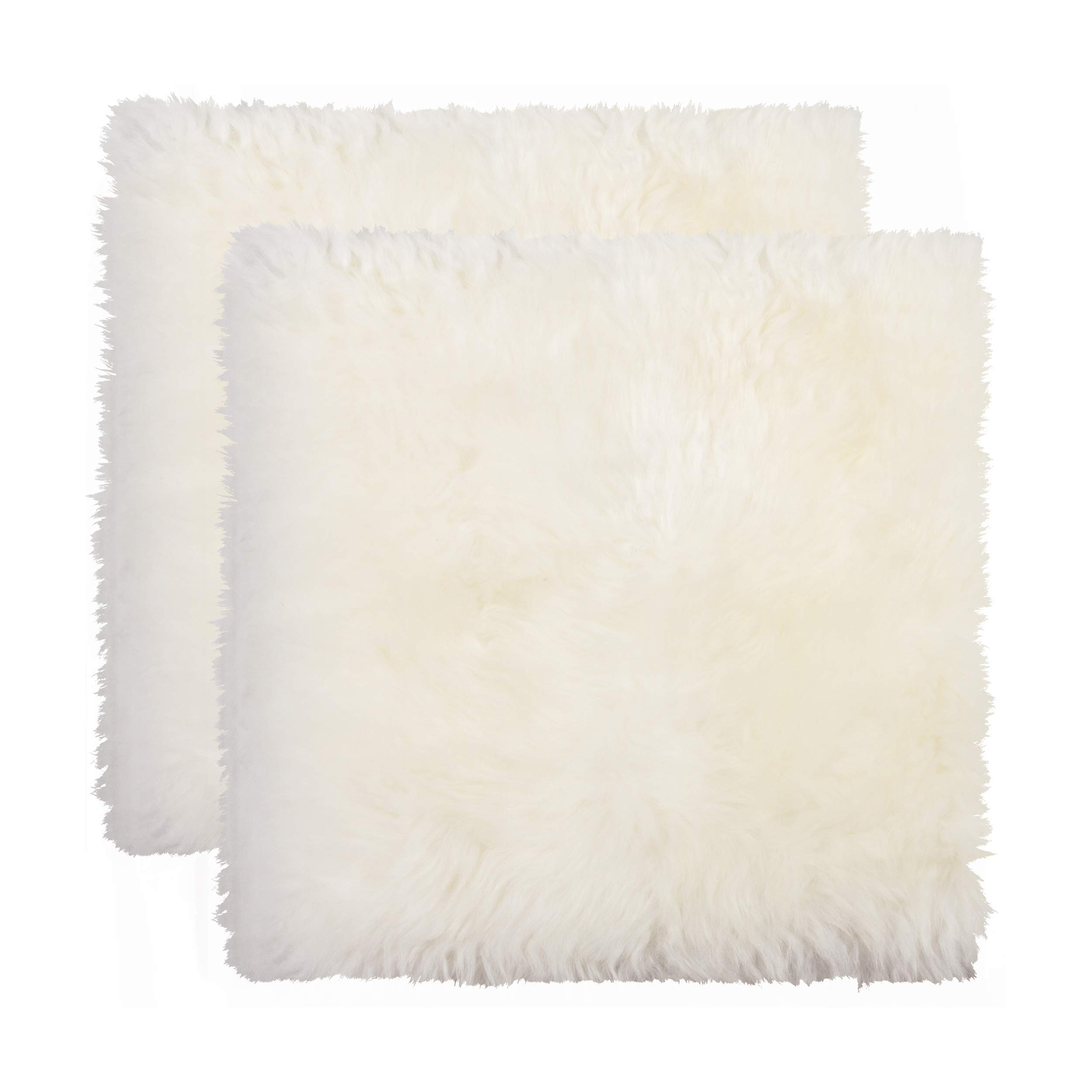 Photo 1 of Set of 2, Natural Sheepskin Chairpad with Non-Slip Backing | 100% Real New Zealand Wool Sheepskin for Car Seat, Accent Chair, or Vanity Chair, Natural