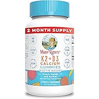 Vitamin D3, K2 Calcium Gummies by MaryRuth's, Plant Based, Non-GMO, Gluten Free for Men, Women & Kids, 2 Month Supply…