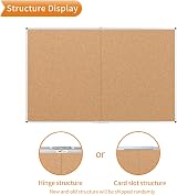 VIZ-PRO Large Cork Bulletin Board 150 x 120 cm Foldable Silver Aluminium Frame view 3