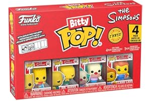 Funko Pop! Bitty: Simpsons - Bart Simpson, Mr. Burns, Krusty The Clown, and Mystery Chase Figure - 0.9 Inch (2.2 Cm) - The Simpsons Collectable - Stackable Display Shelf Included