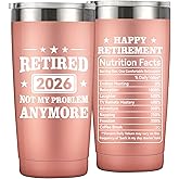 MASGALACC Retirement Gifts for Men & Women 2026 – 20oz Rose Gold Tumbler – Funny Retired Gift for Coworkers, Friends – Happy Retirement Party Decorations & Supplies
